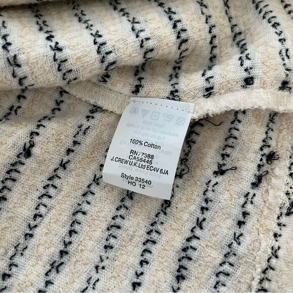 J. Crew Ivory and Black Sequin Stripe Embellished T-shirt, Size XS - Picture 12 of 14